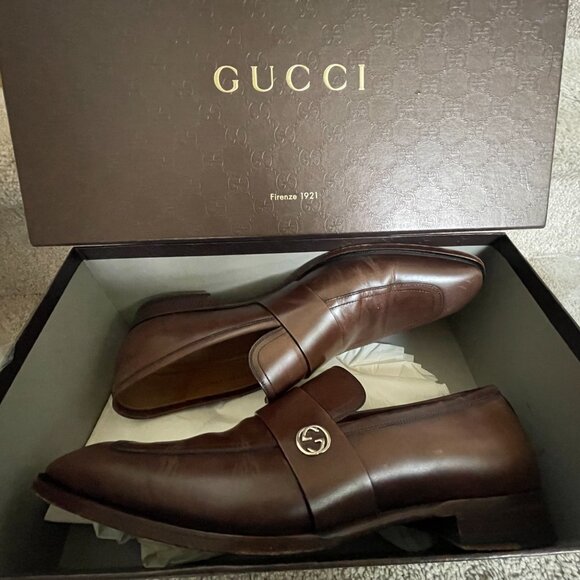 The GUCCI Broadwick GG Logo Strap Dark Brown Leather Loafers | 11+ - Picture 13 of 13